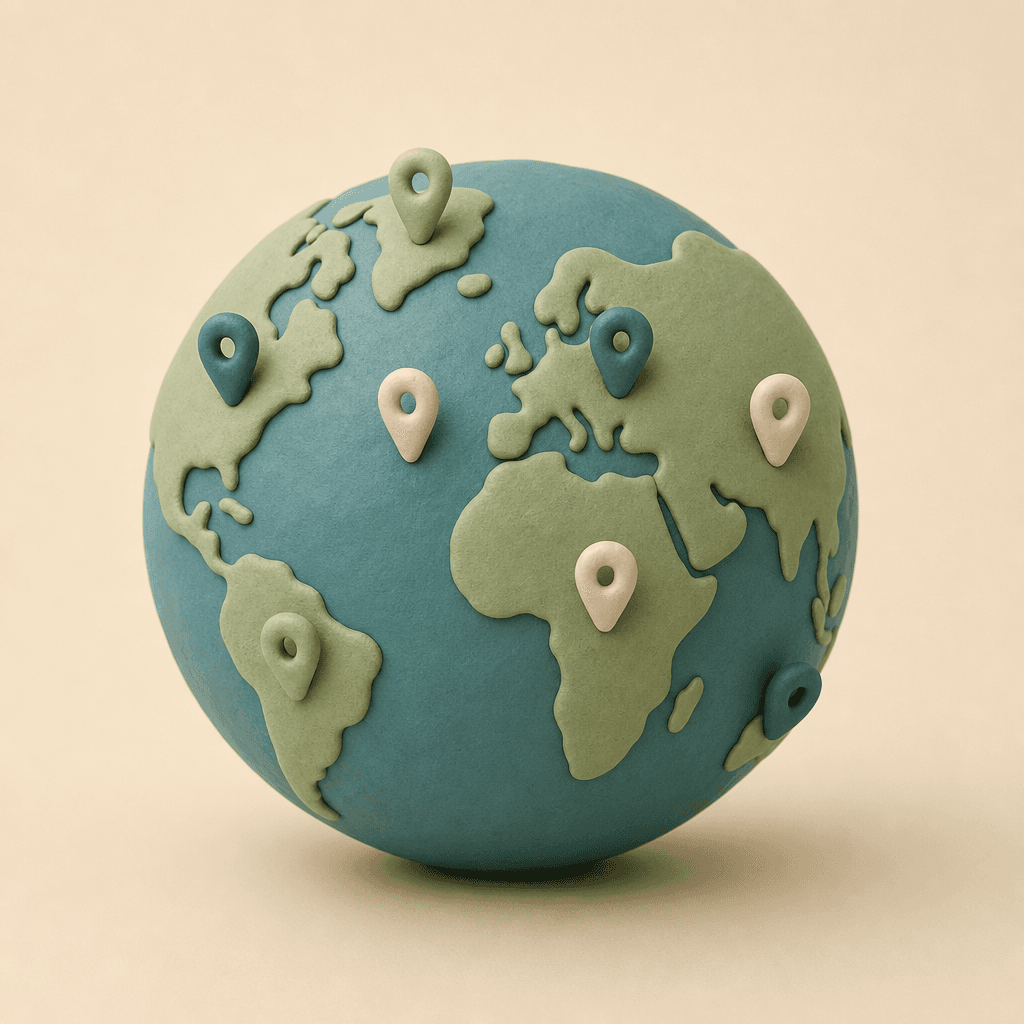Globe representing businesses served worldwide