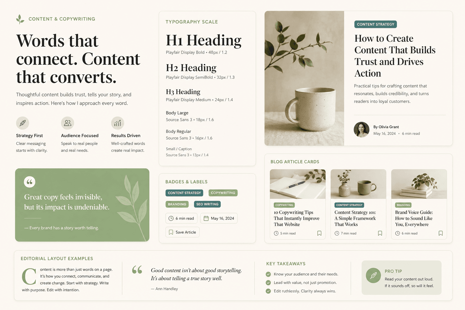 Website content planning on laptop and phone
